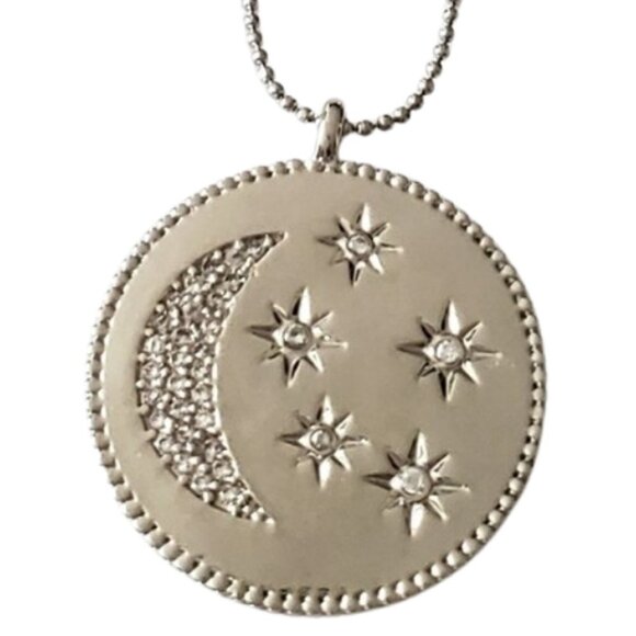 Celestial Pendant Necklace - Sterling Silver Overlay Made w/ Swarovski Crystal - Picture 8 of 9